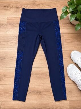 Knix High-Rise Pocket Leggings | Navy Blue | Size Medium | Workout Yoga